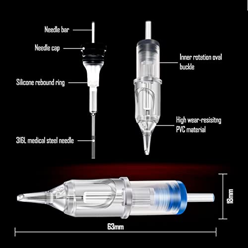 SOTICA 20PCS Tattoo Cartridge Needles 1205RS #12 0.35MM New Revolution Disposable Tattoo Needle Suitable for Tattoo Beginners