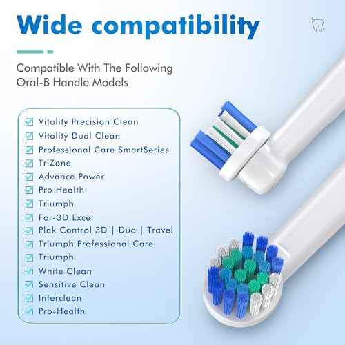 Replacement Toothbrush Heads Compatible with Oral-B Braun, Pack of 8 Professional Precision Clean Electric Toothbrush Replacement Heads for Oral-b 7000, Clean, Oral B Pro 1000, 9600, 500, 3000, 8000