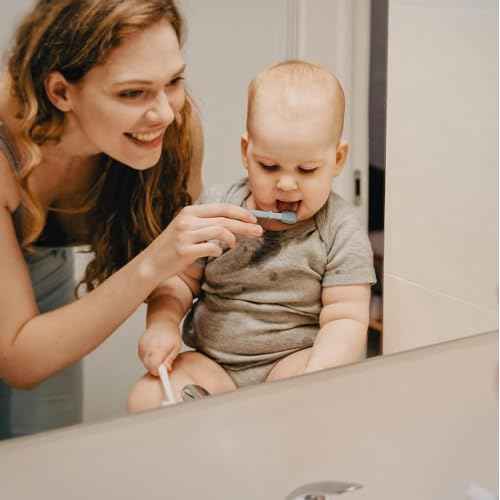 Moonkie Baby Finger Toothbrush Tongue Oral Cleaner Kit for 3 Months +, 3 Pcs (Blush/Pale Mauve/Blush)