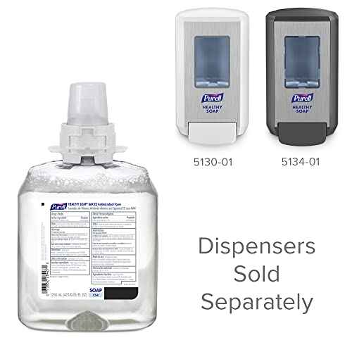 PURELL HEALTHY SOAP BAK E2 Antimicrobial Foam, Fragrance Free, 1250 mL Refill for PURELL CS4 Manual Soap Dispenser (Pack of 4) ? 5133-04 - Manufactured by GOJO, Inc.
