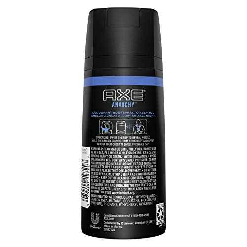 AXE Bodyspray Anarchy for Him 4 oz (Pack of 4)