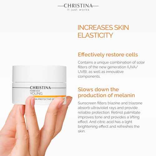 Christina Forever Young Hydra Protective Day Cream SPF 25-50ml - UVA/UVB, Non-Comedogenic and Lightweight Face Moisturizer with Sunscreen for Combination, Dry, Normal, Oily & Sensitive Skin