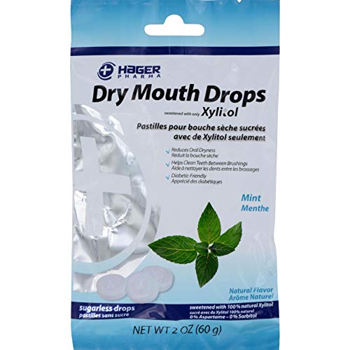 Hager Pharma Dry Mouth Drops, Mint, 2 Ounce