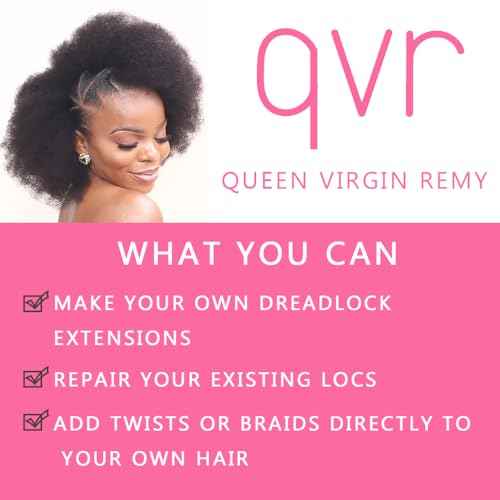 QVR Afro Kinkys Bulk Human Hair for Dreadlock Extensions Repair Locs 150 Gram, Auburn Brown 12inches Mini Spring Twist Braiding Afro Kinky Human Hair for LocKs