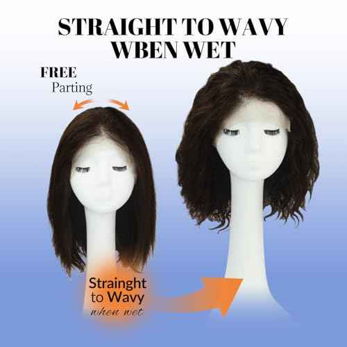 WORLDSTAR Natural Wave Human Hair Wigs for Black Women Lace Front Wig Brown 14 Inch 100% Unprocessed Human Hair 13x4 Free-Style Parting Hand-Tied Deep Lace (wig#N-532)
