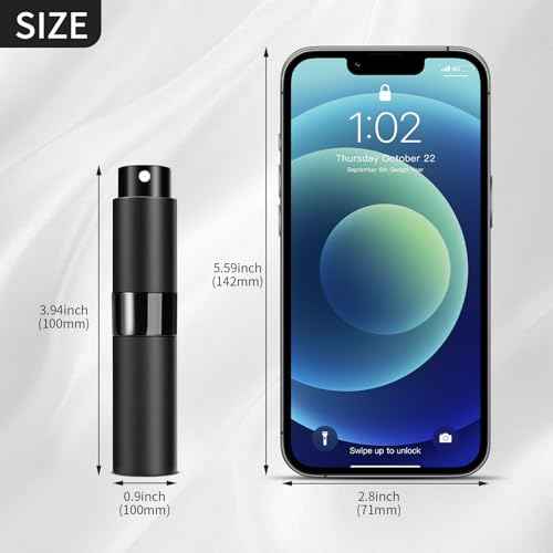 ??Perfume Travel Refillable Atomizer 8ML (3PCS) - Empty Cologne Spray Bottle, Portable & Leakproof Sprayer for Travel?? (Black)