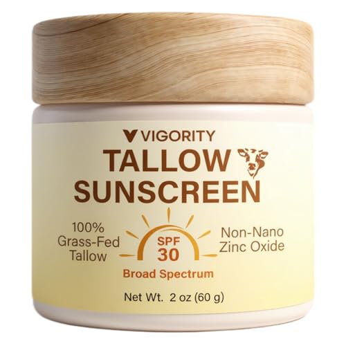 Beef Tallow Sunscreen with Clear Zinc: Non-Toxic SPF 30 Sunscreen for Face & Body, Natural Sunblock with Nourishing Tallow & Botanical Extracts (2 Fl Oz (Pack of 1))