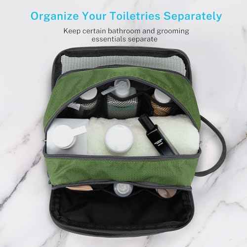 Gonex Travel Toiletry Bag Nylon, Shaving Bag Toiletry Organizer Olive Green