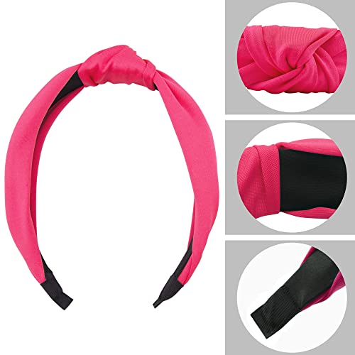SIQUK 15 Pieces Top Knot Headbands for Women in 15 Colors, Cross Knot Headband, Wide Cloth Knot Headbands