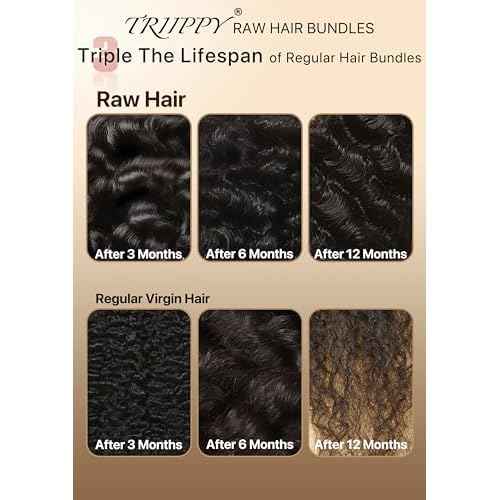 TRIIPPY Real Raw Sea Wavy Bundles Human Hair,100% Cambodian Raw Hair Sew-In Weave Single Bundle,Triple The Lifespan Over Regular Virgin Hair Bundle,No.1 Raw Hair Brand On Amazon(16 Inch)
