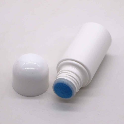 UUYYEO 4 Pcs 50 ml Sponge Head Plastic Applicator Bottles with Sponge Refillable Deodorant Bottles for Cosmetic Essential Oil