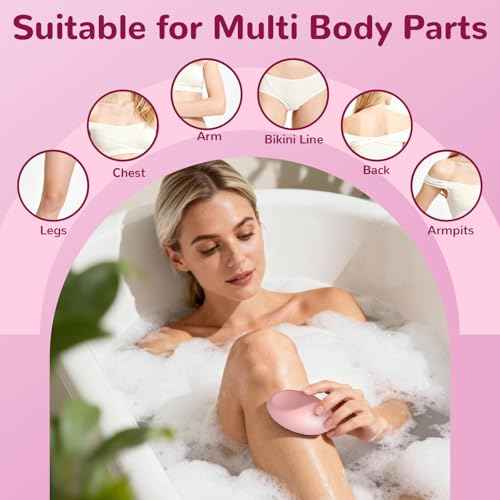 Crystal Hair Eraser for Women and Men, Reusable Crystal Hair Remover Painless Exfoliation Epilators Hair Removal for Women, Magic Hair Eraser for Back Arms Legs (Pink)