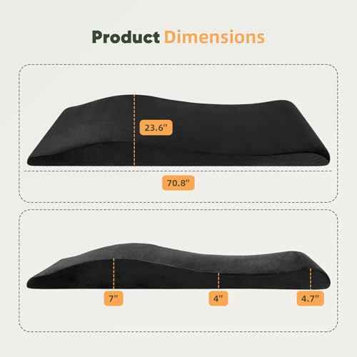 Lash Bed Topper, High Density Foam Massage Table Pad, Ergonomic Lash Bed Foam Topper, Curvy Esthetician Mattress, Washable Massage Table Padding Cushion for Beauty Salon, 70.8in¡¿23.6in, Black