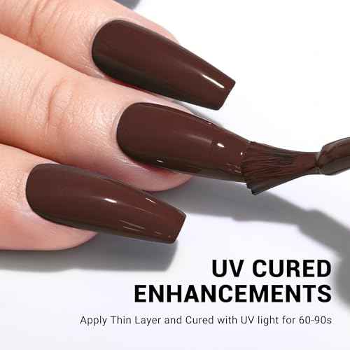 MelodySusie Thick Americano Brown Gel Nail Polish,0.5fl oz Nails Soak Off UV LED Caramel Coffee Brown Gel Polish Gift for Women Nail Art Manicure Salon DIY Nail Design Decoration at Home-534-A1205