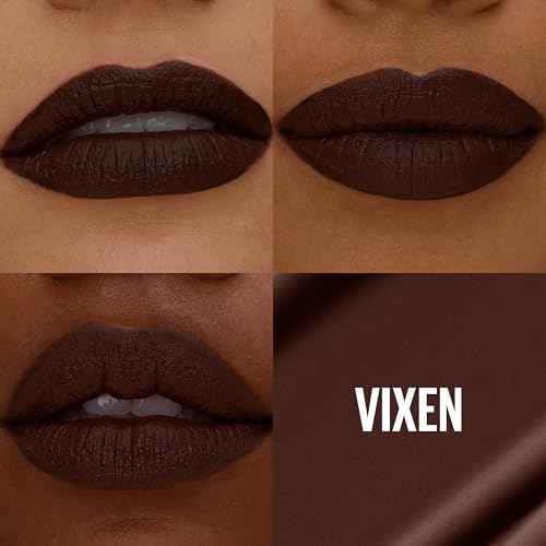 MAYBELLINE Super Stay Matte Ink Liquid Lipstick Makeup, Long Lasting High Impact Color, Up to 16H Wear, Vixen (Intense Blackened Brown)