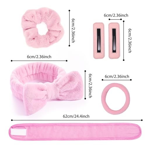 Spa Gift Set: Bubble Headband, Face Wash Headband, Skin Care Wristbands for Ladies and Women