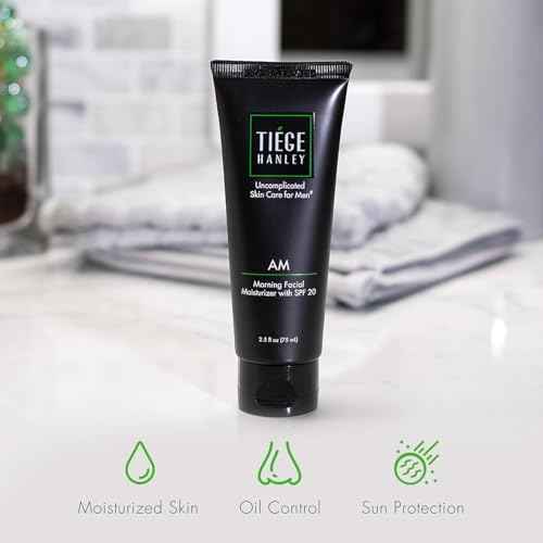 Tiege Hanley Mens Face Moisturizers, Morning Daytime Facial Moisturizer with SPF 20 (2.5 oz) and Night Time Facial Moisturizer - Anti-Aging Night Time Wrinkle Cream for Men with Sensitive Skin (2 oz)