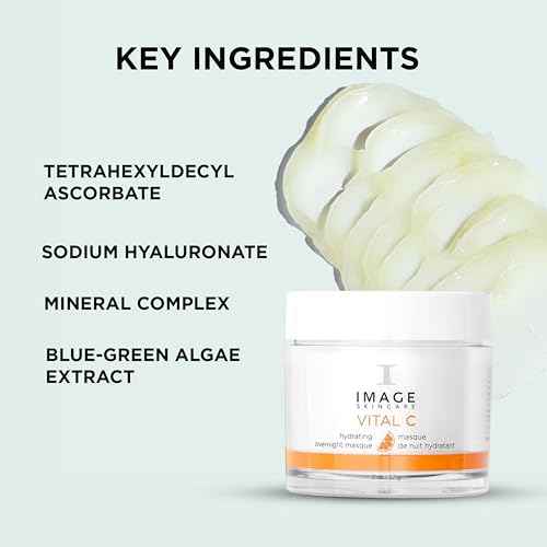 IMAGE Skincare, VITAL C Hydrating Overnight Masque, Revitalizing Sleeping Facial Mask with Blue-Green Algae Extract and Hyaluronic Acid, 2 oz