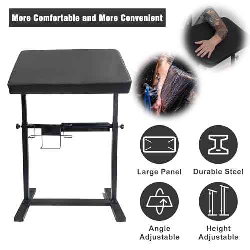 XL Tattoo Armrest Stand, Oversize Tattoo Armrest with Large Soft Pillow, Stand High Stability, Stable Four Corner Base for Tattoo Studio