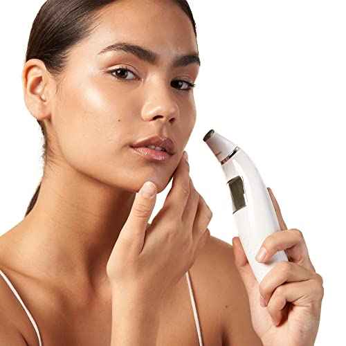 Exfora Facial Microdermabrasion Wand by Vanity Planet - Acne Treatment Reduce Wrinkles & Fine Lines - 4 Interchangeable Heads & Dual Charging Mode - Exfoliating Facial Cleanser for All Skin Types