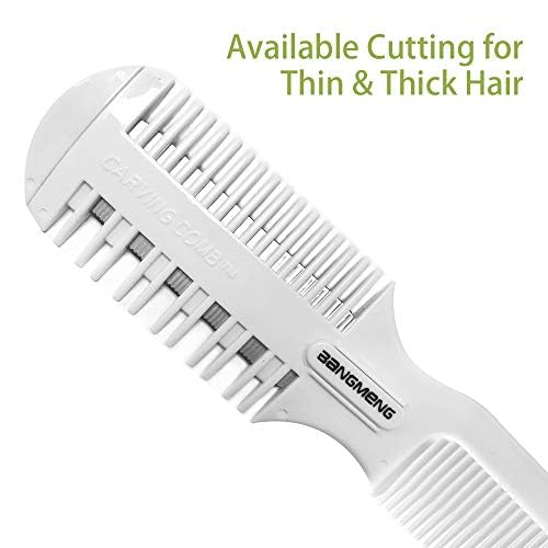 BANGMENG Hair Cutter Comb, Shaper Hair Razor Comb, Split Ends Hair Trimmer Styler, Double Edge Razor Blades for Thinning, Hair Cutting and Styling, Extra 5 Blades Included