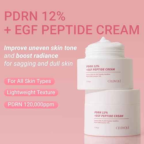 PDRN 120,000 ppm EGF Peptide Cream ? Volufiline & Salmon DNA + 12% Phyto PDRN ? Post Microneedling Aftercare Anti-Aging Face Cream w/Niacinamide & Hyaluronic Acid 1.7 oz
