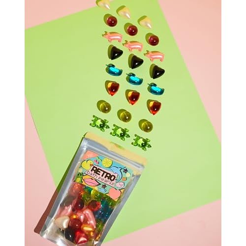 Retro Bath Beads Jumbo Pack of 30. Various Shapes and Scents. Animals, Hearts, Stars, Pearls. Bath Oil Beads Gift for Girlfriend Gift for Mom Gift for Women Birthday Gifts for Women. Bath Pearls.