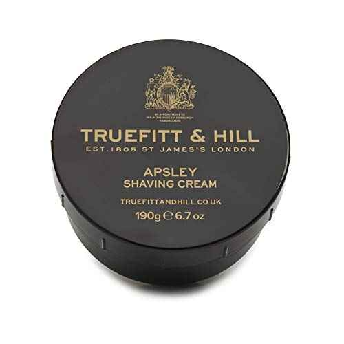 Truefitt & Hill Shaving Cream Bowl - Apsley - Premium Glycerin-Based Lather, Smooth Glide, and Hydration for a Luxurious Shave - 6.7 oz.