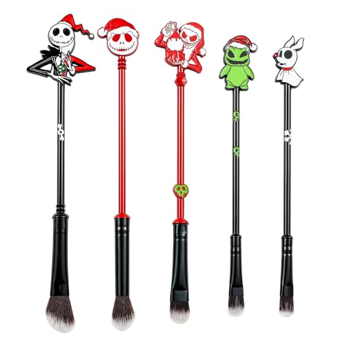 Anime Coraline Makeup Brushes Set - Metal Horror Movie Figure Makeup Brushes Halloween Cartoon Eyeshadow Brush For Women Girls Gift