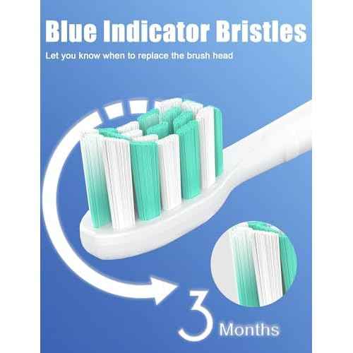 FutulkyUS Toothbrush Replacement Brush Heads for Philips Sonicare, Electric Sonic Tooth Refill Click-on Head 4100 Plaque Control, 4 Pack, White