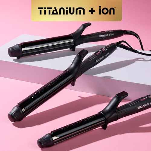 Olivia Garden Titanium + Ion High Performance Professional Curling Iron - Dual Voltage, Snag-Free Styling - Fast Heat Up to 455¡ÆF with Heat Resistant Heat Mat/Pouch