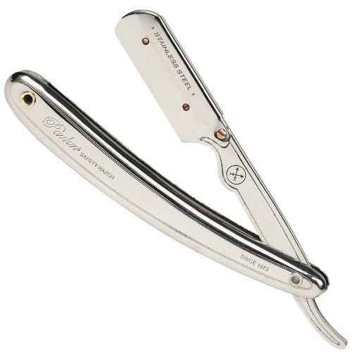 Parker SR1 Classic Straight Razor Set for the Ultimate Wet Shave ? Includes 100% Pure Badger Brush, Chrome Stand & 100 Premium Stainless Steel Blades ? Barber?Quality Grooming Kit for Men