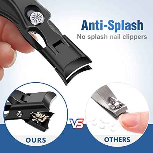 Nail Clippers for Men with Catcher, Stocking Stuffers 2025 Gifts for Men Women, Large Toenail Clippers for Thick Nails, Heavy Duty Anti-Splash Toe Nail Cutter, Christmas Xmas Presents Gifts for Adults