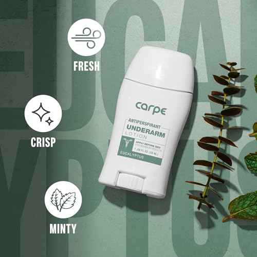 Carpe Underarm Antiperspirant and Deodorant, Clinical strength antiperspirant with all-natural eucalyptus scent, Combat excessive sweating and stay fresh. Great for hyperhidrosis (Pack of 2)