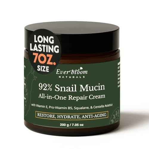 92% Snail Mucin Face Moisturizer Cream Large 7oz with CICA, Squalane & Vitamin E, Hydrating Korean Skin Care, Repair Cream for Soft and Glowy Skin, Acne Skin Care, Centella Asiatica