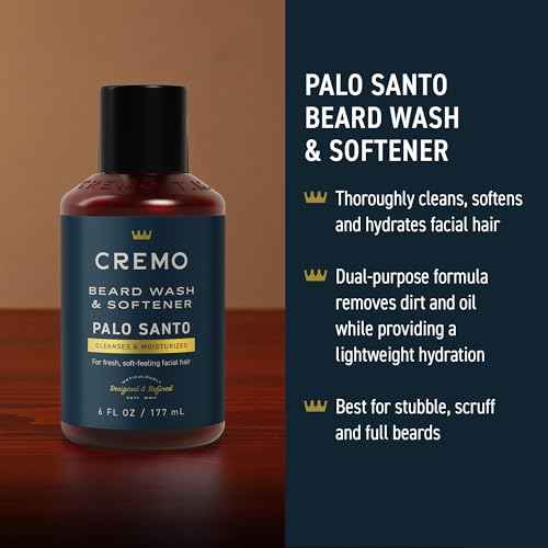 Cremo Palo Santo 2n1 Beard Wash & Softener + Palo Santo Beard & Scruff Cream Set for Short Beards