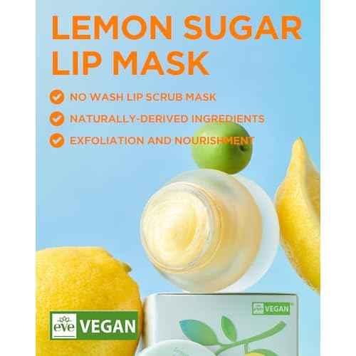 TOCOBO Lemon Sugar Lip Mask ? Korean Vegan Lip Scrub & Overnight Exfoliating Treatment for Dry, Chapped Lips ? Hydrating, Plumping, Smoothing ? Glazed Balm Texture, Non-Sticky, 0.68oz