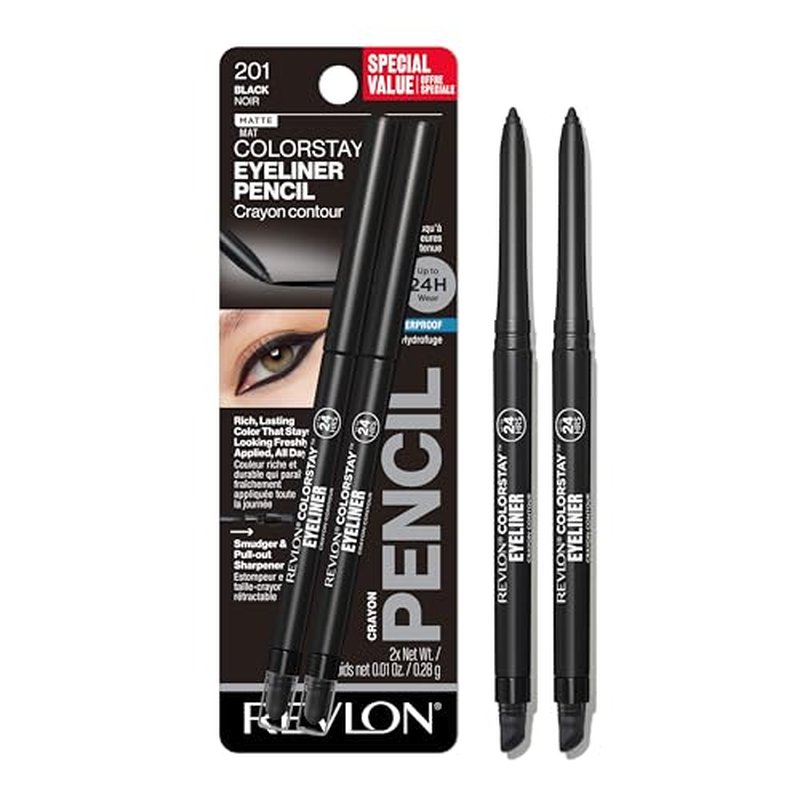 Revlon ColorStay Waterproof Eyeliner Pencil 2-Pack Black