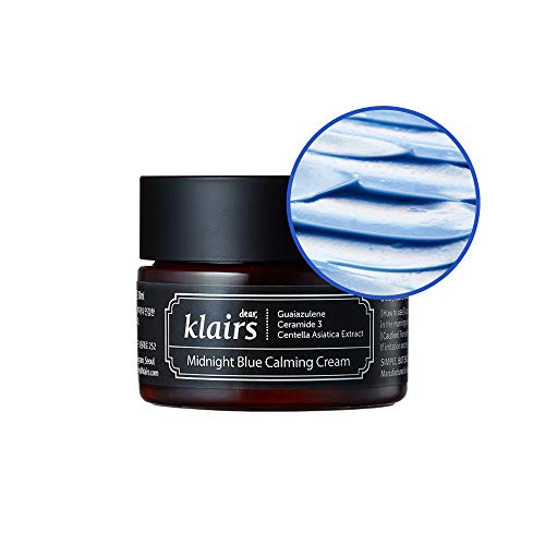 DearKlairs] 0.7 ounce Midnight Blue Calming Cream, Soothing, Redness Relief Moisturizer, Hydrating, Fast Absorbing, Light Texture for Easy Use, Sensitive Skin Friendly (0.7 Ounce (Pack of 1))