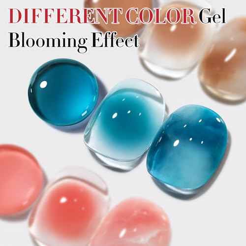 Double Rhythm 2 Pcs 0.5 Oz Blooming Gel Nail Polish Set 15 ml Spreading Effects Clear Gel Nail Polish Kit Nail Art Salon DIY (Bloom Clear)