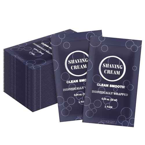 Travel Shaving Cream for Men, Individually Wrapped Mini Shaving Cream in Bulk, Disposable Travel Size Toiletries Amenities Vacation for Hotel, Shelter/Homeless/Nursing Home/Charity 0.34 oz (30 Pack)