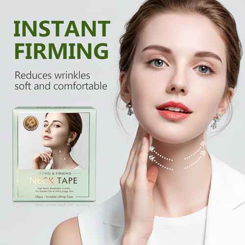 Neck Lift Tape, 28 Pcs Neck Wrinkle Patches for Smoothing Skin & Reducing Fine Lines, Comfortable & Waterproof Strips for Daily Care