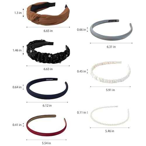 Sunolga 7 Pack Black Headbands for Women Girls Non Slip Padded Hairbands Head bands Wide Headbands Trendy Hair Accessories
