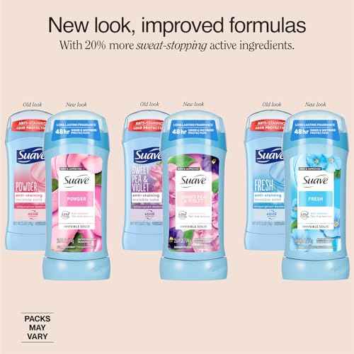 Suave Antiperspirant Deodorant for Women Variety 3-Pack ? Powder, Fresh, Sweet Pea & Violet, Anti-Staining Invisible Solid, Talc-Free, 2.7 Oz Ea