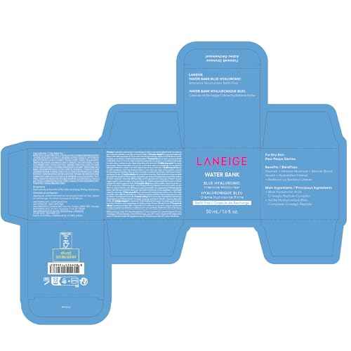 LANEIGE Water Bank Blue Hyaluronic Intensive Moisturizer Refill: Hydrating Face Cream for Very Dry Skin with Squalane & Peptide for Skin Barrier Support, Dermatologist-Tested