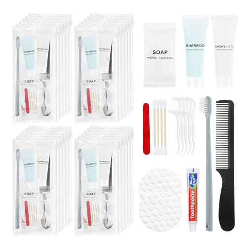 Hygiene Kits and Bulk Convenience Kits Feature Double-Sealed Individual Packaging. Personal Hygiene Kits are Suitable for Hotels, Camping, Home Use, and Travel (25-Pack)