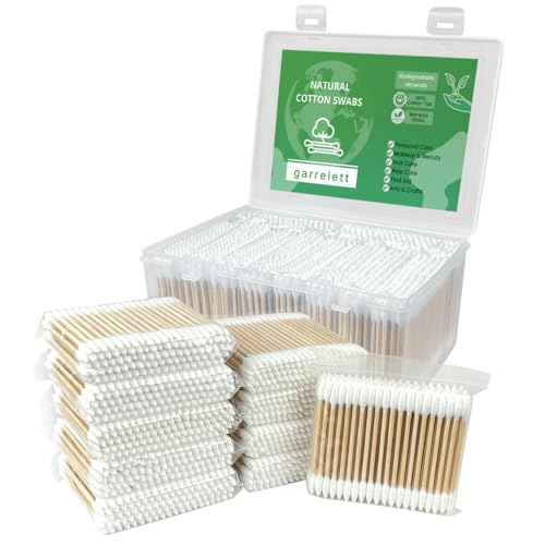 1000 Precision Tip Bamboo Cotton Swabs ? Biodegradable & Organic Cotton Buds with Precision Tips ? Eco-Friendly Wooden Swabs for Makeup, Cleaning, Crafts, and Baby Care