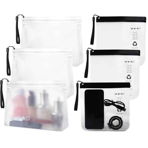 TSA Approved Toiletry Bags 6 Pack - Quart Size Clear Leakproof Travel Zipper Bag For Liquids Toiletries Traveling Trips Vacations Packing Storage For Women & Men