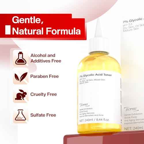 Glycolic Acid 7% Exfoliating Toner: Glycolic Acid Toner Gently Exfoliates 240ml - Toning Solution Reduces Skin Blemishes