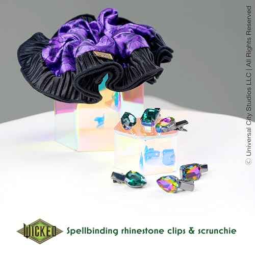 Wicked Elphaba Scrunchie & Hair Clip set - hair clips - hair accessories - hair accessories for girls - gifts for her - Scunci by Conair - 7PK
